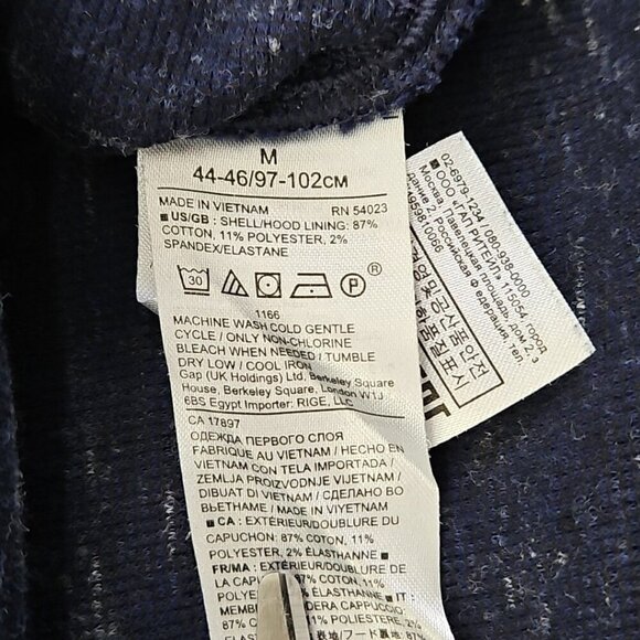 Banana Republic Waffle Hoodie Men's M Navy Blue Long Sleeve Drawstring EUC LN - Picture 3 of 13